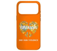 Custodia per iPhone 17 Pro Max Indossare cuore arancione segno pace abbastanza fine pistola violenza abbastanza