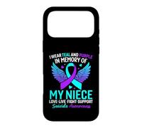 Custodia per iPhone 17 Pro Max Indosso verde acqua e viola per la prevenzione del suicidio di mia nipote