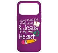 Custodia per iPhone 17 Pro Max Insegnare nelle mie vene Gesù nel mio cuore insegnante di scuola domenicale