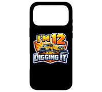 Custodia per iPhone 17 Pro Max Io sono 12 E Digging It Boys 12 ° compleanno camion da costruzione