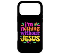 Custodia per iPhone 17 Pro Max Io sono niente senza Gesù - Vintage Colorato Christian