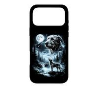 Custodia per iPhone 17 Pro Max Irish Wolfhound Howling to the Moon, cane retrò anni '90