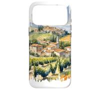 Custodia per iPhone 17 Pro Max Italia colline dipinto acquerello arte vintage toscana