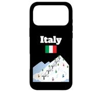 Custodia per iPhone 17 Pro Max Italia, sci, viaggio, souvenir, sci, amante dello sci, bandiera italiana