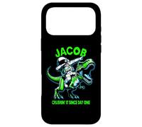 Custodia per iPhone 17 Pro Max Jacob Crushin' It Since Day One Astronauta Dinosaur Cartoon