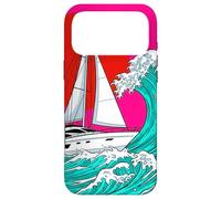 Custodia per iPhone 17 Pro Max Japanese Wave Sailboat Sailing Boating Club Sailor