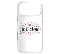 Custodia per iPhone 17 Pro Max Je T’aime Romantic Design with Hearts and Roses