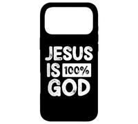 Custodia per iPhone 17 Pro Max Jesus Is 100 Percent God Christian Faith Statement