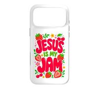 Custodia per iPhone 17 Pro Max Jesus is My Jam Cute Christian Strawberry Faith
