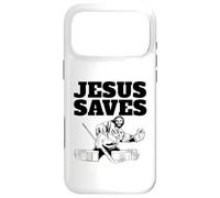 Custodia per iPhone 17 Pro Max Jesus salva il portiere di hockey Jesus salva