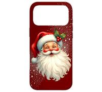 Custodia per iPhone 17 Pro Max Jolly Santa Claus Face, Holly & Sparkles - Festive Christmas