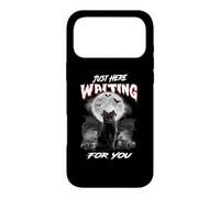 Custodia per iPhone 17 Pro Max Just Here Waiting For You Black Cat Devil Moon Halloween