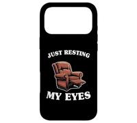 Custodia per iPhone 17 Pro Max Just Resting My Eyes - Poltrona umoristica da uomo, con scritta "Daddy Grandpa"