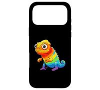 Custodia per iPhone 17 Pro Max Kawaii arcobaleno camaleonte carino colorato lucertola rettile arte