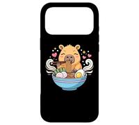 Custodia per iPhone 17 Pro Max Kawaii Capybara Eating Ramen Noodles Cute Capybara Boy Girl