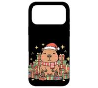 Custodia per iPhone 17 Pro Max Kawaii Happy Holiday Capybara in Cozy Christmas Style