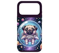 Custodia per iPhone 17 Pro Max Kawaii Pug in Space: Cute Astronaut Pug