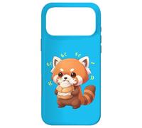 Custodia per iPhone 17 Pro Max Kawaii Red Panda Bamboo Cat Munching Felicemente