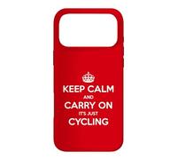 Custodia per iPhone 17 Pro Max Keep Calm and Carry On It's Just Cycling - Divertente