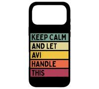 Custodia per iPhone 17 Pro Max Keep Calm And Let Avi Handle This Funny Custom Retro Citazione