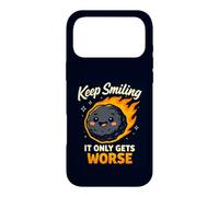 Custodia per iPhone 17 Pro Max Keep Smiling It Only Gets Worse Funny Meteor Citazione