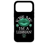 Custodia per iPhone 17 Pro Max Kiss Me I'm a Lesbian St Patricks Day Green Lips Les Pride