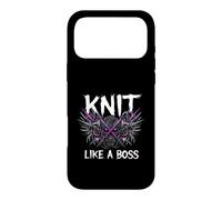 Custodia per iPhone 17 Pro Max Knitting Crafter Knit Like A Boss Heavy Metals Skull