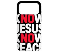 Custodia per iPhone 17 Pro Max Know Jesus Know Peace Fede Cristiana Citazione Religione