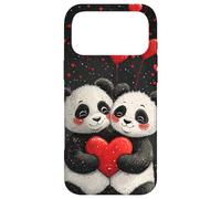 Custodia per iPhone 17 Pro Max La coppia di panda ama i cuori carini San Valentino