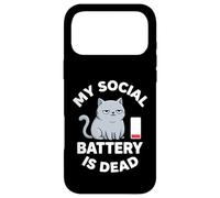 Custodia per iPhone 17 Pro Max La mia batteria sociale è un gatto morto introversi divertenti