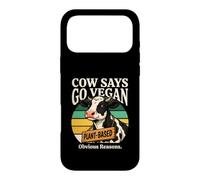 Custodia per iPhone 17 Pro Max La mucca dice che va vegano a base vegetale ovvi motivi