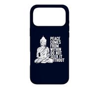 Custodia per iPhone 17 Pro Max La pace viene da dentro non cercare senza Buddha citazione