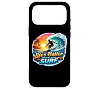 Custodia per iPhone 17 Pro Max La vita è meglio quando si surf Surfer Surfing Surfboard Citazione