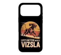 Custodia per iPhone 17 Pro Max La vita è migliore con un Vizsla - Grafica vintage con cane da corsa