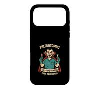 Custodia per iPhone 17 Pro Max Laboratorio di sangue di estrazione del sangue divertente flebotomista vampiro gioco di parole