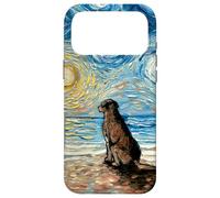 Custodia per iPhone 17 Pro Max Labrador Cioccolato Starry Night Beach Brown Lab Dog Aja Art