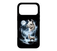 Custodia per iPhone 17 Pro Max Lama che ulula alla luna anni '90 retrò