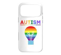 Custodia per iPhone 17 Pro Max Lampadina arcobaleno per la consapevolezza dell'autismo, supporto autistico, mamma e papà