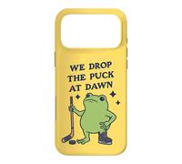 Custodia per iPhone 17 Pro Max Lasciamo cadere il disco all'alba Funny Hockey Frog