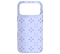 Custodia per iPhone 17 Pro Max Lavender Pastel Blue Purple Cross Leaves Petals Pattern