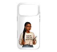 Custodia per iPhone 17 Pro Max le tue idee contano donna nera auto-aiuto positivo e amore