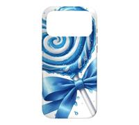 Custodia per iPhone 17 Pro Max Lecca lecca cuore caramella menta piperita blu