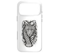 Custodia per iPhone 17 Pro Max Leopard Jungle Sketch dettagliata Wildlife Line Art