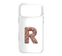 Custodia per iPhone 17 Pro Max Letter R Candy Rainbow Sprinkles Monogram Men, Women, Kids