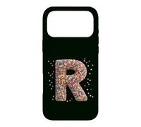 Custodia per iPhone 17 Pro Max Letter R Candy Rainbow Sprinkles Monogram Style