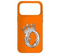 Custodia per iPhone 17 Pro Max Lettera O iniziale + corona arancione