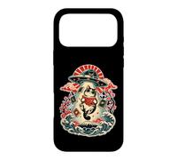 Custodia per iPhone 17 Pro Max Lettura di gatti UFO Libri Onde giapponesi Retro Space Art