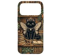 Custodia per iPhone 17 Pro Max Libreria Scaffale Bookworm Gatto Nero Vintage Libri Piante Biblioteca