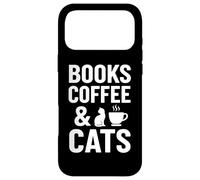 Custodia per iPhone 17 Pro Max Libri Caffè & Gatti Divertente Accogliente Cat Reader Citazione