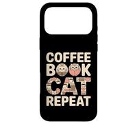 Custodia per iPhone 17 Pro Max Libro del caffè Cat Repeat Cute Cozy Cat Lover